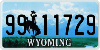 WY license plate 9911729