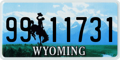 WY license plate 9911731