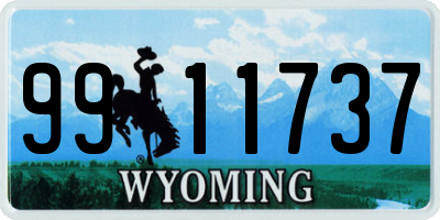 WY license plate 9911737