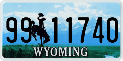 WY license plate 9911740