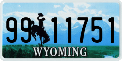 WY license plate 9911751