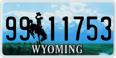 WY license plate 9911753