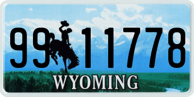 WY license plate 9911778