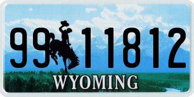 WY license plate 9911812