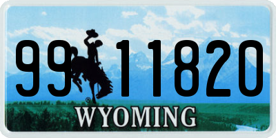 WY license plate 9911820