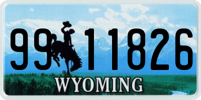 WY license plate 9911826