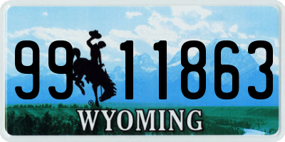 WY license plate 9911863