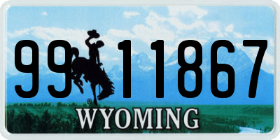 WY license plate 9911867