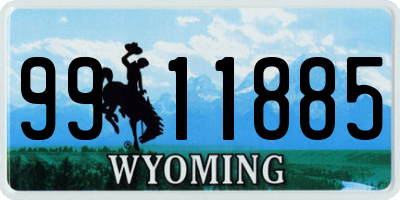 WY license plate 9911885