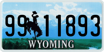 WY license plate 9911893