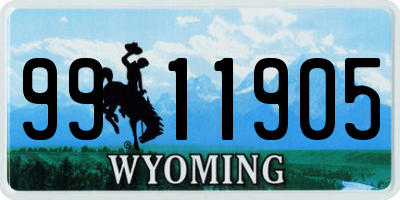 WY license plate 9911905