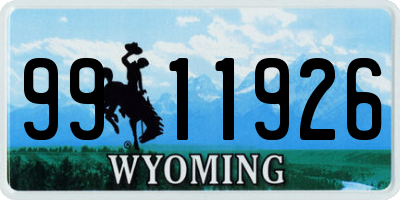 WY license plate 9911926