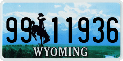 WY license plate 9911936
