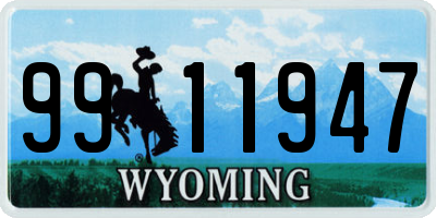 WY license plate 9911947
