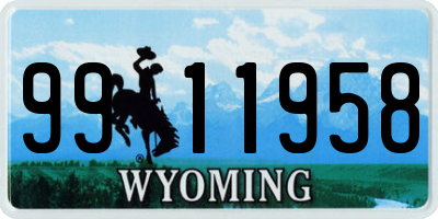 WY license plate 9911958