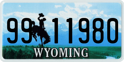 WY license plate 9911980