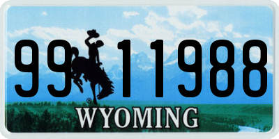 WY license plate 9911988