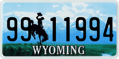 WY license plate 9911994