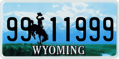 WY license plate 9911999