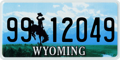 WY license plate 9912049