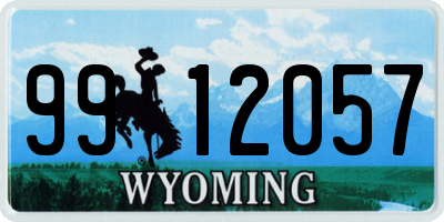 WY license plate 9912057