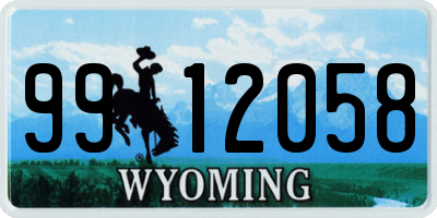 WY license plate 9912058