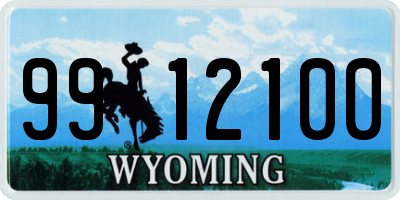 WY license plate 9912100