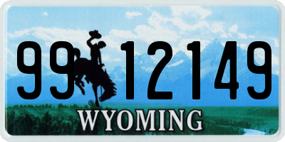 WY license plate 9912149