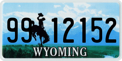 WY license plate 9912152