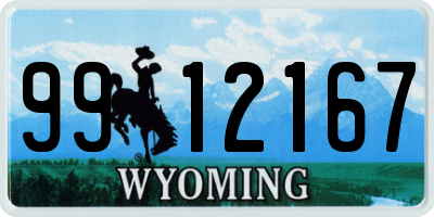 WY license plate 9912167