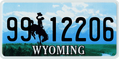 WY license plate 9912206