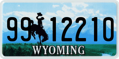 WY license plate 9912210