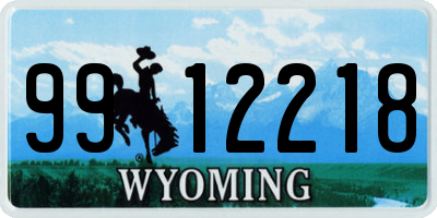 WY license plate 9912218