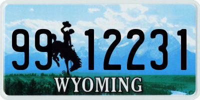 WY license plate 9912231