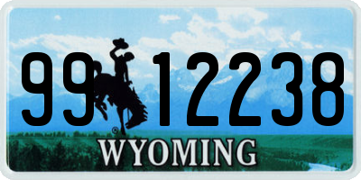WY license plate 9912238