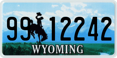 WY license plate 9912242