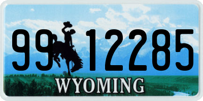 WY license plate 9912285