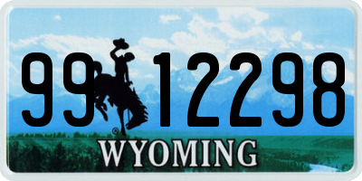 WY license plate 9912298