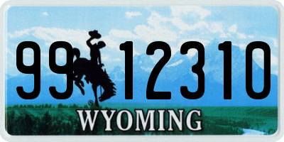 WY license plate 9912310