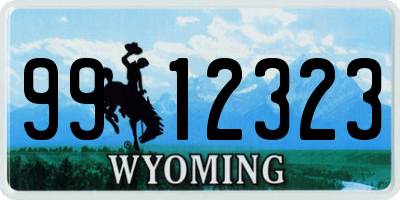 WY license plate 9912323