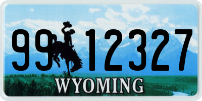 WY license plate 9912327