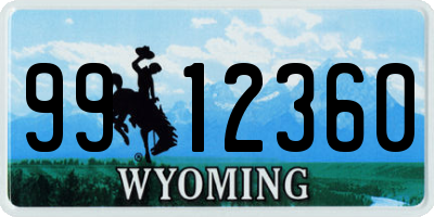 WY license plate 9912360