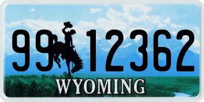 WY license plate 9912362