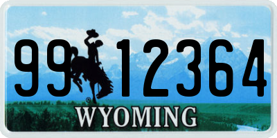 WY license plate 9912364