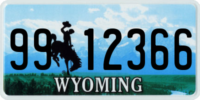 WY license plate 9912366