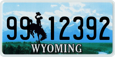 WY license plate 9912392
