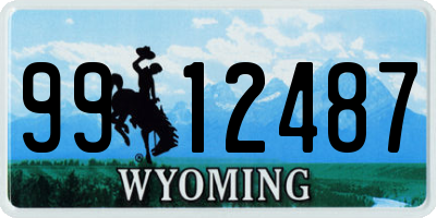 WY license plate 9912487