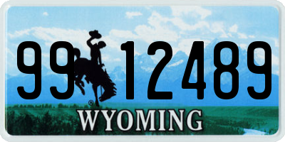 WY license plate 9912489