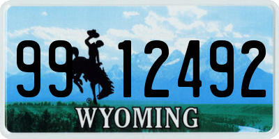 WY license plate 9912492