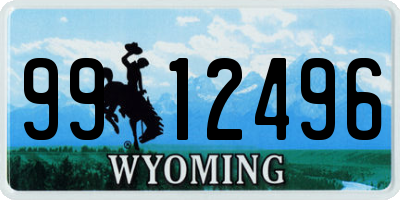 WY license plate 9912496